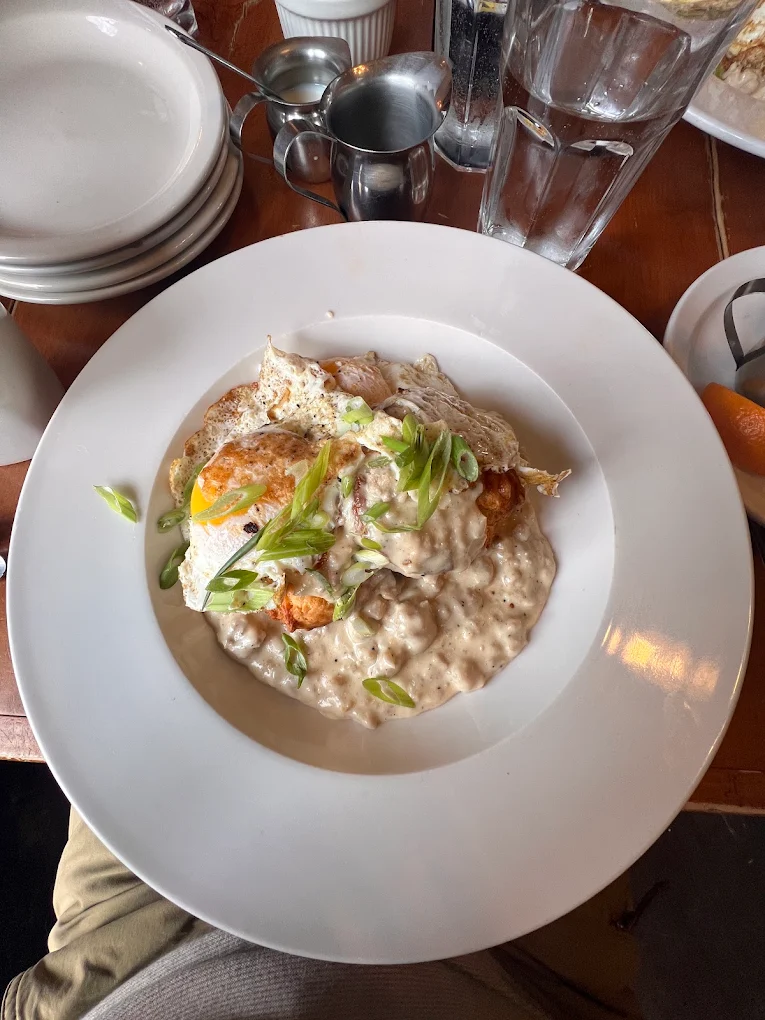 A bowl of creamy pasta finished with herbs